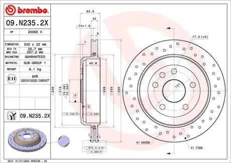 09N2352X Автозапчастина BREMBO підбір по vin на Brocar