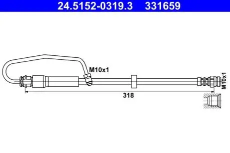 24515203193 Гальмівний шланг ATE підбір по vin на Brocar