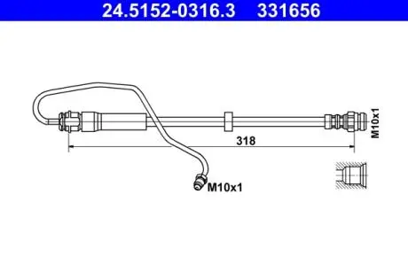 24515203163 Шланг гальмівний ATE подбор по vin на Brocar