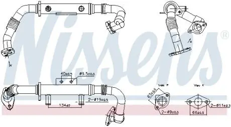989428 Радіатор відпрацьованих газів NISSENS підбір по vin на Brocar