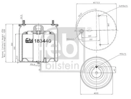 183440 Пневмоподушка DAF CF, XF 106, XF II, XG, XG+ 10.12- FEBI BILSTEIN подбор по vin на Brocar
