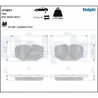 LP3857 Гальмівні колодки, дискові DELPHI підбір по vin на Brocar