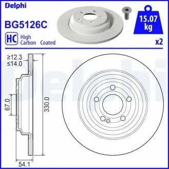 BG5126C Гальмівний диск DELPHI подбор по vin на Brocar