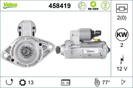 458419 Стартер VALEO подбор по vin на Brocar