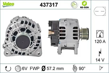 437317 Генератор VALEO подбор по vin на Brocar