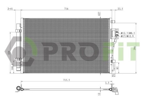 17700528 Конденсер кондиціонера PROFIT підбір по vin на Brocar