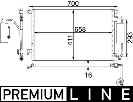 AC411000P Радiатор кондицiонера MAHLE / KNECHT підбір по vin на Brocar