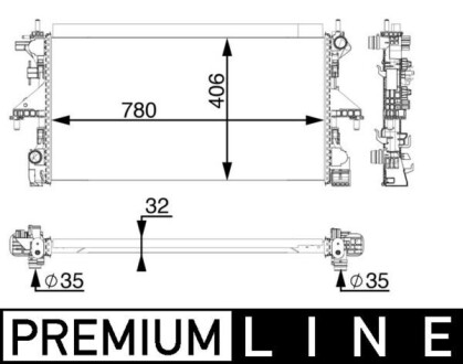 CR806000P Радіатор охолодження MAHLE / KNECHT підбір по vin на Brocar