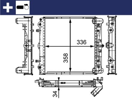 CR383000S Радіатор охолодження MAHLE / KNECHT підбір по vin на Brocar