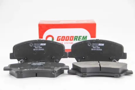 RM1365 Колодки гальмівні пер. Optima/K5/Elantra 11- GOODREM підбір по vin на Brocar