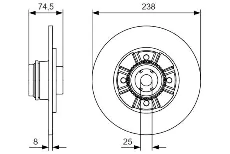 0986479A48 Тормозной диск BOSCH підбір по vin на Brocar