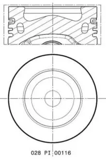 028PI00116002 Поршень MAHLE / KNECHT підбір по vin на Brocar