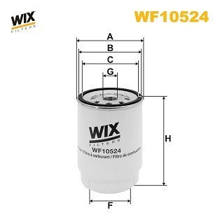 WF10524 Фільтр палива WIX FILTERS підбір по vin на Brocar