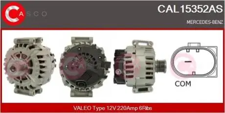 CAL15352AS Генератор CASCO підбір по vin на Brocar