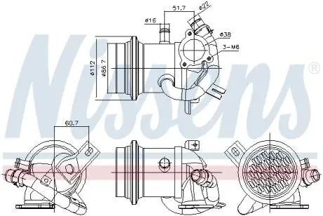 989424 Радіатор рециркуляції ВГ First Fit NISSENS підбір по vin на Brocar