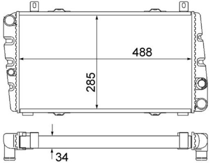 CR2034000S Радіатор охолодження MAHLE / KNECHT підбір по vin на Brocar