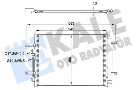 357875 Радиатор кондиционера Hyundai Ioniq, Kia Niro (357875) KALE OTO RADYATOR KALE OTO RADYATOR підбір по vin на Brocar