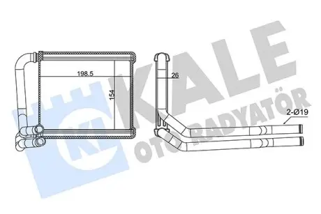 355080 Радіатор обігрівача Hyundai Accent IV, Velsoter, Kia Rio III (355080) KALE OTO RADYATOR KALE OTO RADYATOR підбір по vin на Brocar