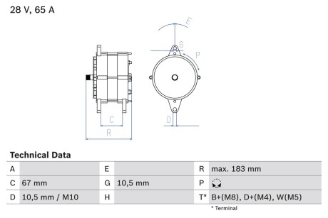 0986039490 Генератор BOSCH підбір по vin на Brocar