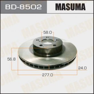 BD8502 Диск тормозной передний FORESTER/ S11(Кратно 2 шт) (BD8502) MASUMA MASUMA подбор по vin на Brocar