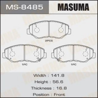MS8485 Колодка тормозная передняя (MS8485) MASUMA MASUMA підбір по vin на Brocar