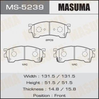 MS5239 Колодка тормозная передняя (MS5239) MASUMA MASUMA подбор по vin на Brocar