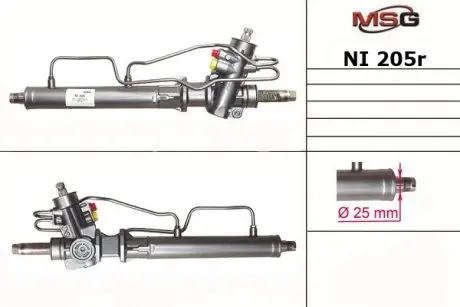NI205R Рульова рейка з ГПК відновлена NISSAN BLUEBIRD 83-90, NISSAN MICRA K10 82-92 MSG підбір по vin на Brocar
