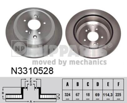 N3310528 Гальмiвнi диски NIPPARTS підбір по vin на Brocar