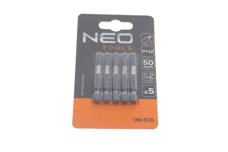 09576 Ударні біти S2, 50 мм, PH2 – 5 шт. (NEO) NEO Tools підбір по vin на Brocar