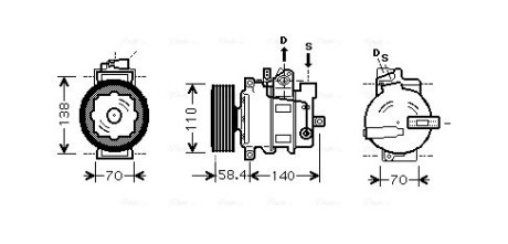 VNAK265 Компресор AVA COOLING підбір по vin на Brocar