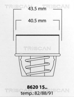 86201591 Термостат радіатора охолоджування TRISCAN подбор по vin на Brocar