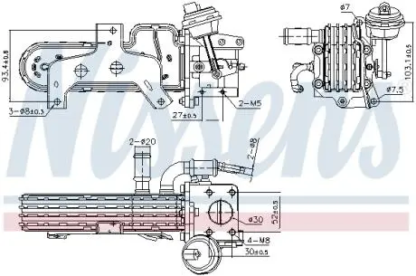 989420 Радіатор віпрацьованних газів VAG (вир-во Nissens) NISSENS підбір по vin на Brocar