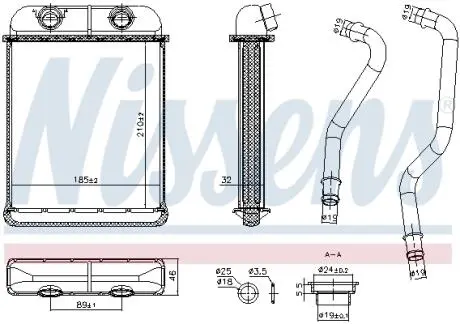 707257 Радіатор опалювача салону NISSENS підбір по vin на Brocar