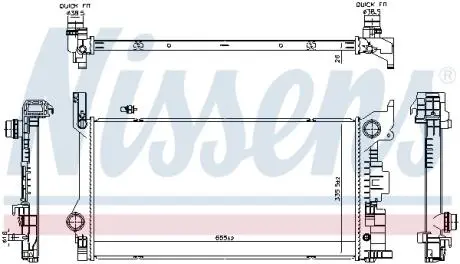 606565 Радіатор охолодження NISSENS підбір по vin на Brocar