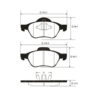 GK1453 Колодки гальм Renault Clio 06-14 Laguna 01-07 Megane 02- перед. OLD CKRN-36 (вир-во CTR) CTR подбор по vin на Brocar