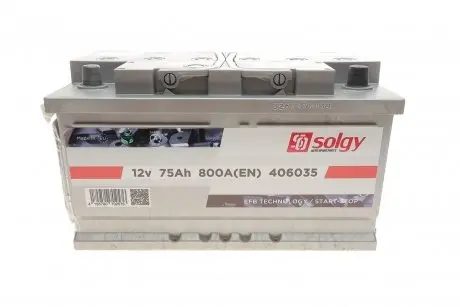 406035 Стартерна батарея (акумулятор) SOLGY 406035 SOLGY подбор по vin на Brocar