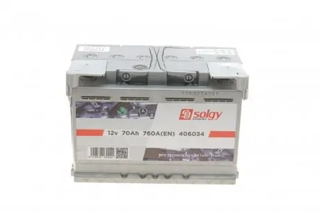 406034 Стартерна батарея (акумулятор) SOLGY 406034 SOLGY подбор по vin на Brocar