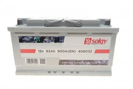 406032 Стартерна батарея (акумулятор) SOLGY 406032 SOLGY подбор по vin на Brocar