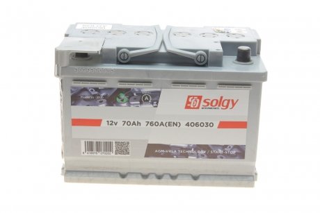 406030 Стартерна батарея (акумулятор) SOLGY 406030 SOLGY підбір по vin на Brocar