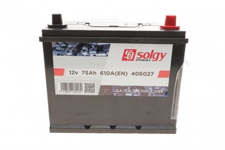 406027 Стартерна батарея (акумулятор) SOLGY 406027 SOLGY підбір по vin на Brocar
