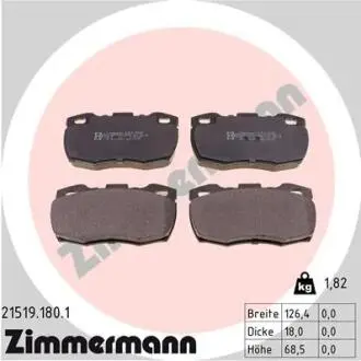 215191801 Колодки гальмівні дискові, комплект ZIMMERMANN підбір по vin на Brocar