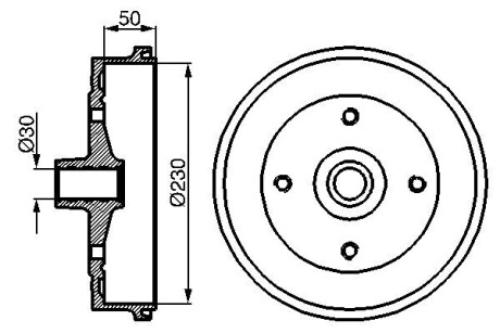 0986477030 Тормозной барабан BOSCH підбір по vin на Brocar