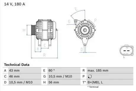 0986081390 Генератор BOSCH підбір по vin на Brocar