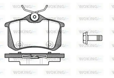 P1291310 Колодки тормозные дисковые VW Golf V VI / Renault Megane III / задн (P12913.10) WOKING підбір по vin на Brocar