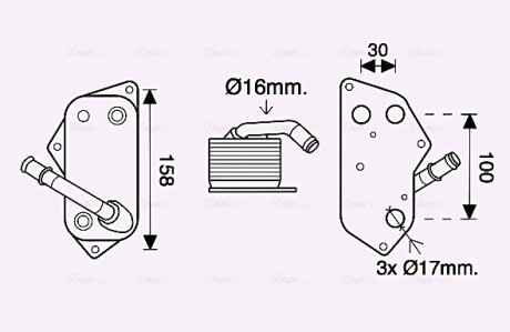 BW3558 Охолоджувач оливи AVA COOLING підбір по vin на Brocar