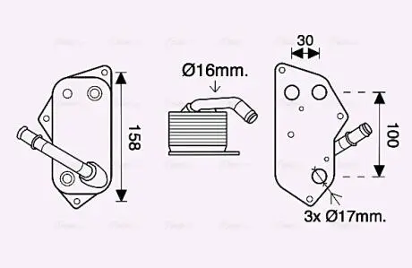 BW3558 Охолоджувач оливи AVA COOLING підбір по vin на Brocar