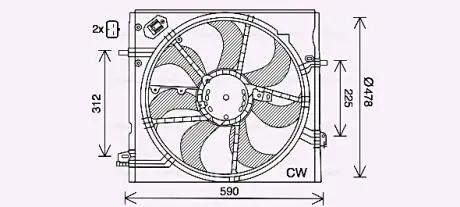 DN7536 Вентилятор AVA COOLING підбір по vin на Brocar