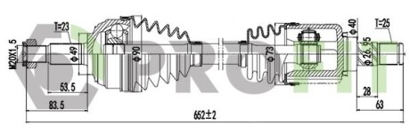 27303112 Піввісь PROFIT підбір по vin на Brocar