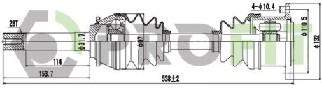 27303111 Піввісь PROFIT підбір по vin на Brocar