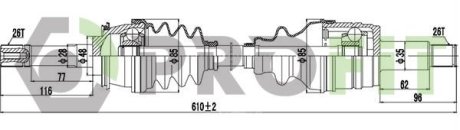 27303098 Піввісь PROFIT підбір по vin на Brocar